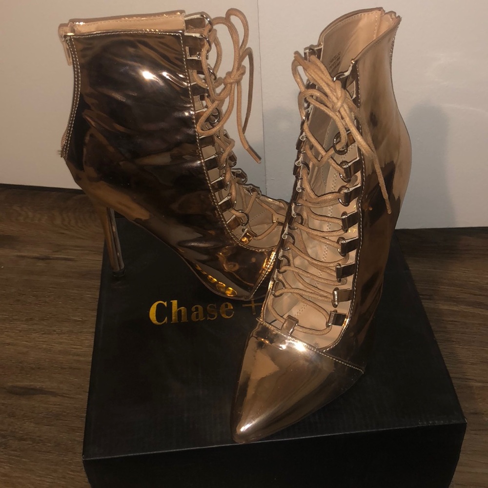 Chase & Chloe Size 9 Rose Gold Chantelle Booties. Only worn once in the house.